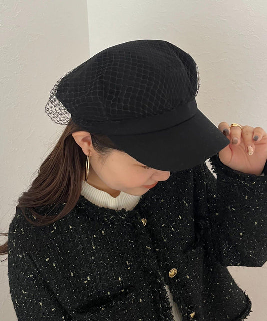 網紗層疊鴨舌帽