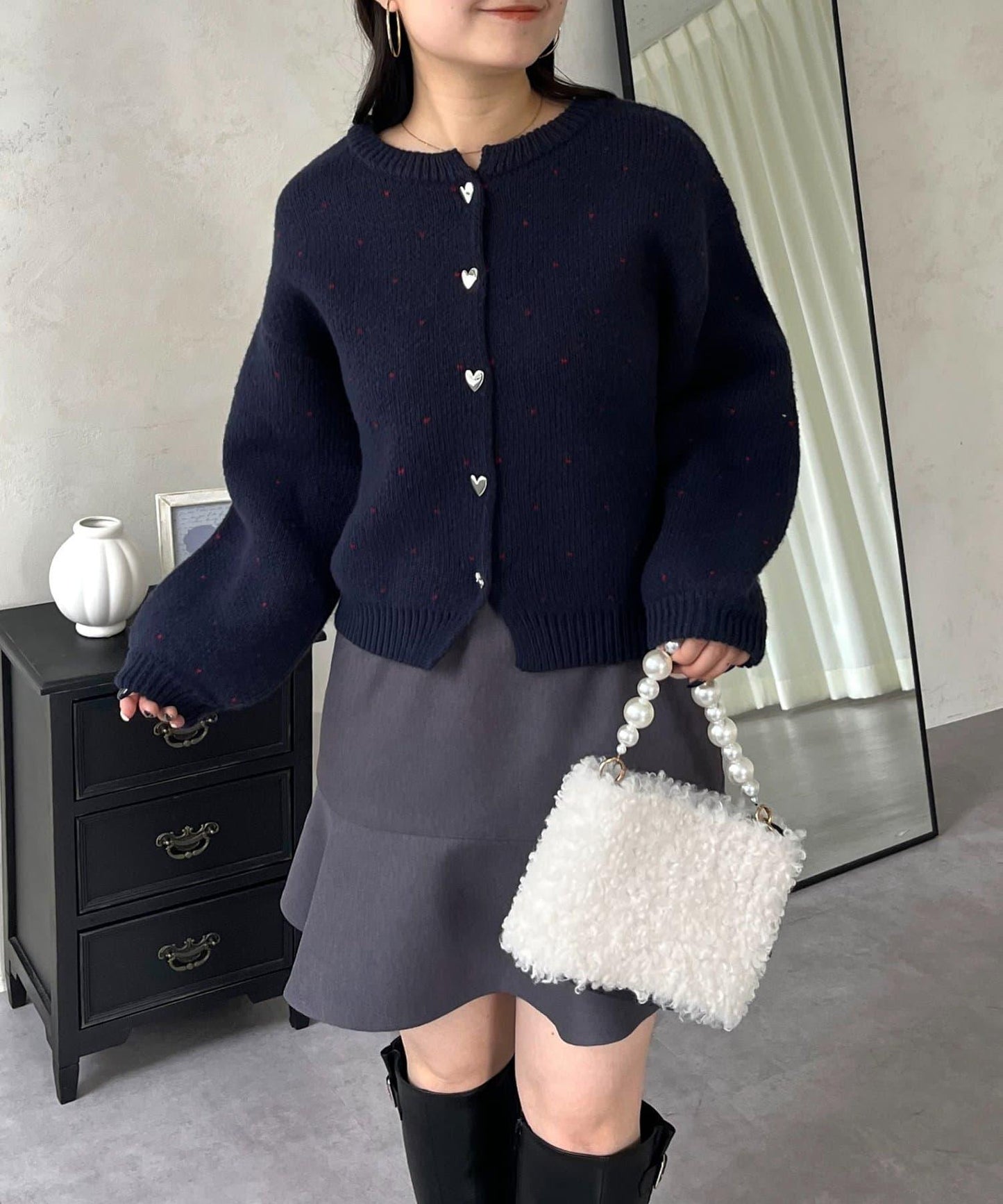 愛心紐扣迷你愛心開衫