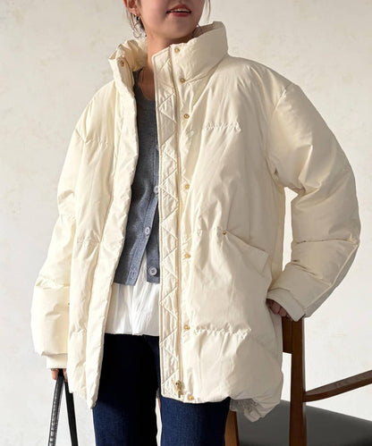 高領中款羽絨服