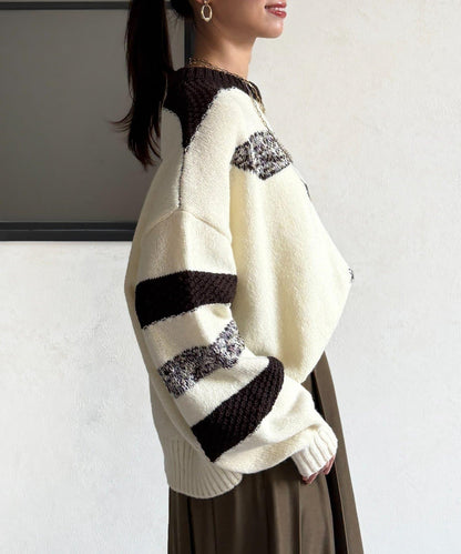 可見手柄條紋針織衫