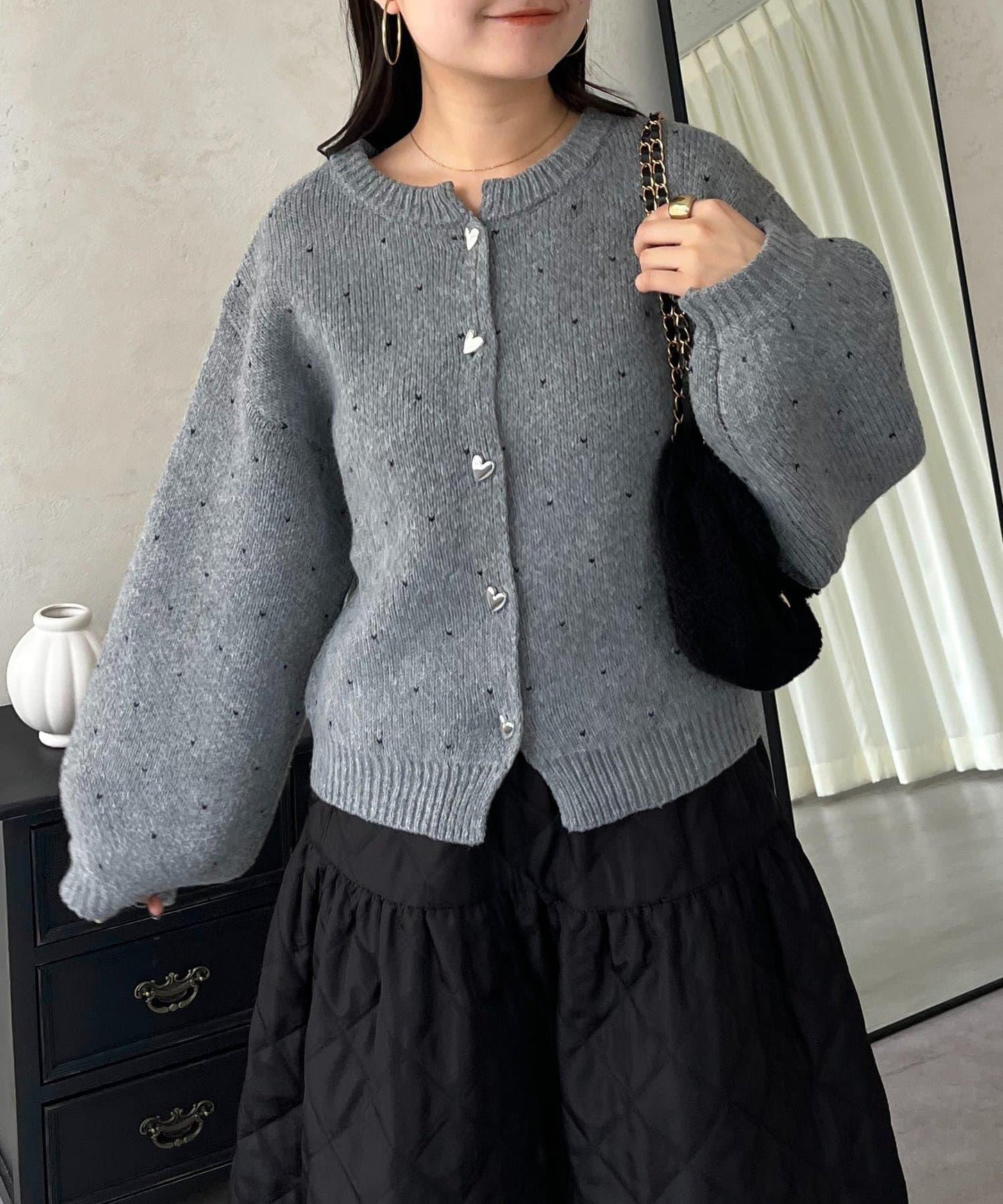 愛心紐扣迷你愛心開衫