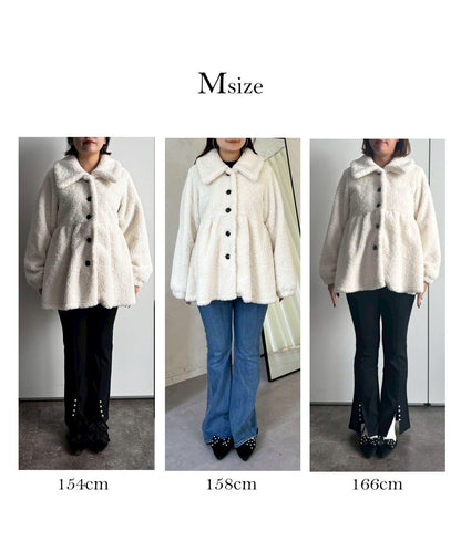 荷葉邊羊羔絨大衣