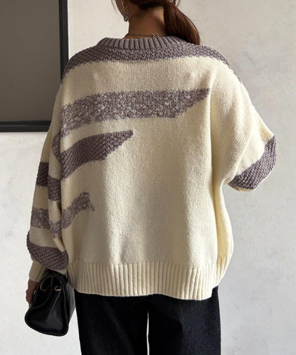 可見手柄條紋針織衫