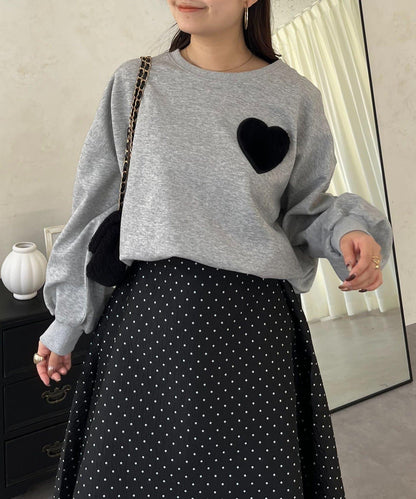 毛絨愛心圖案衛衣