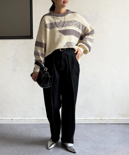 可見手柄條紋針織衫