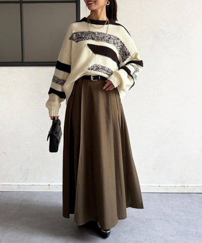 可見手柄條紋針織衫