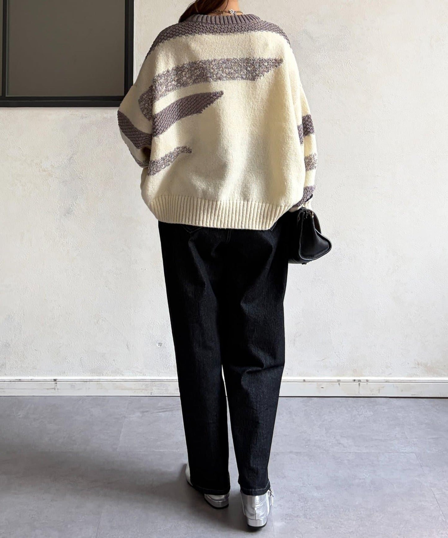 可見手柄條紋針織衫