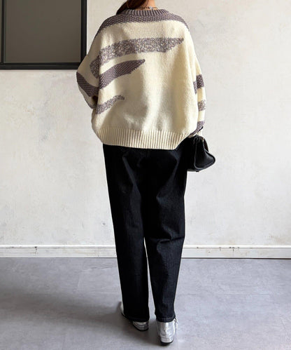 可見手柄條紋針織衫