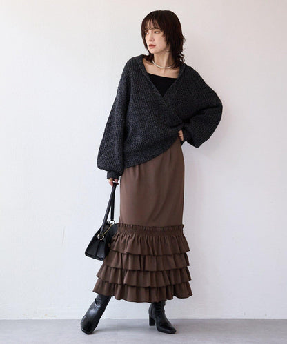 【營造輕盈穿搭感】混色開領針織衫