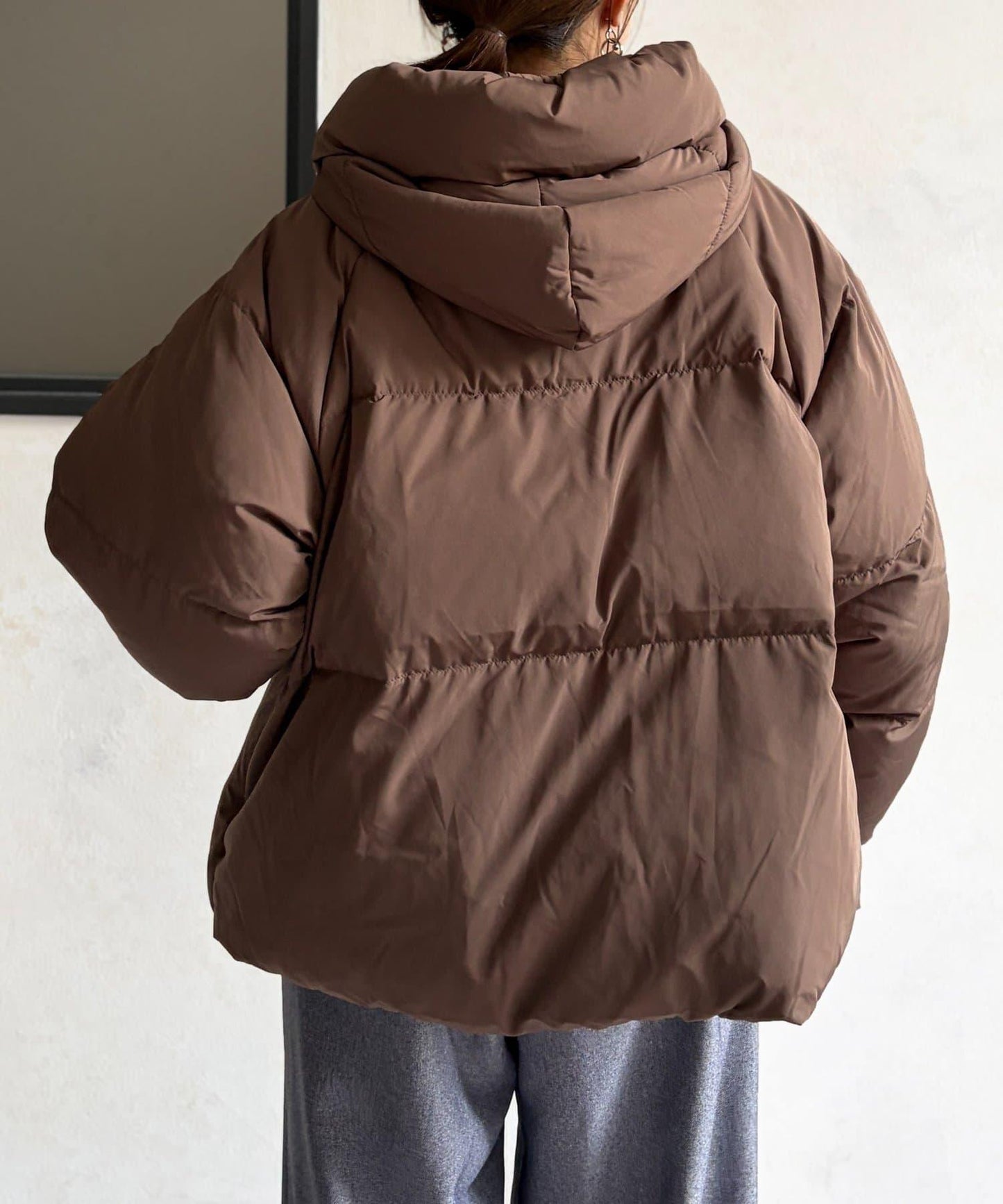 褶皺高領短款羽絨服