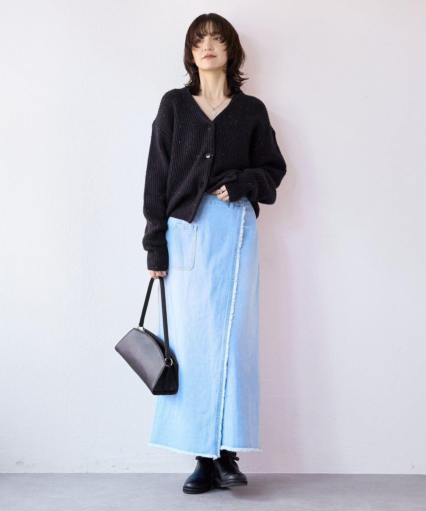 【MONN.:.(モン)】包裹式牛仔半身裙