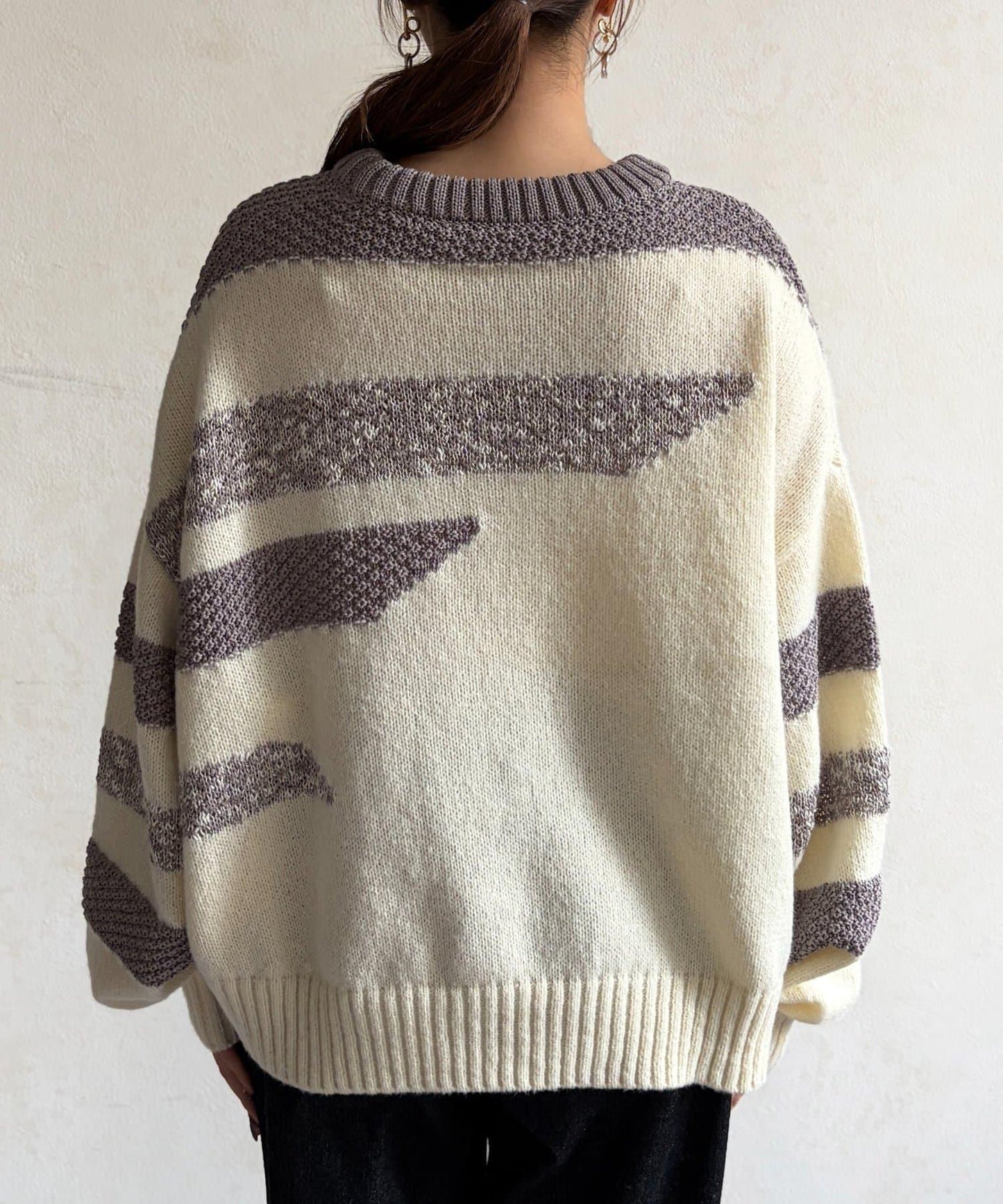 可見手柄條紋針織衫