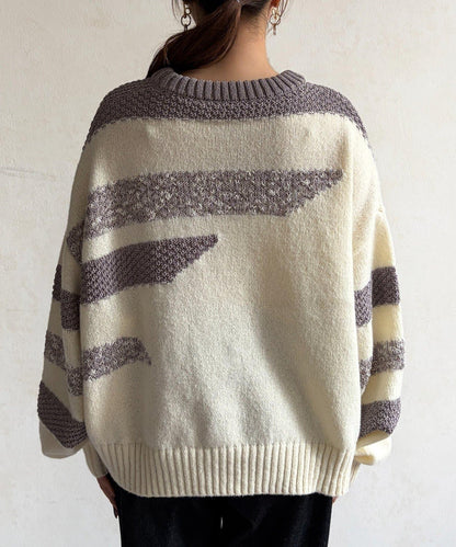 可見手柄條紋針織衫