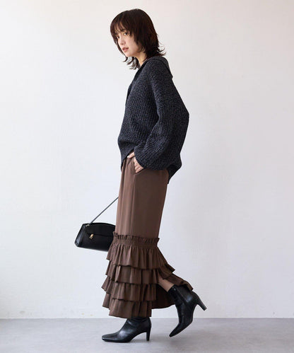 【營造輕盈穿搭感】混色開領針織衫