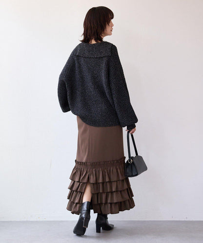 【營造輕盈穿搭感】混色開領針織衫