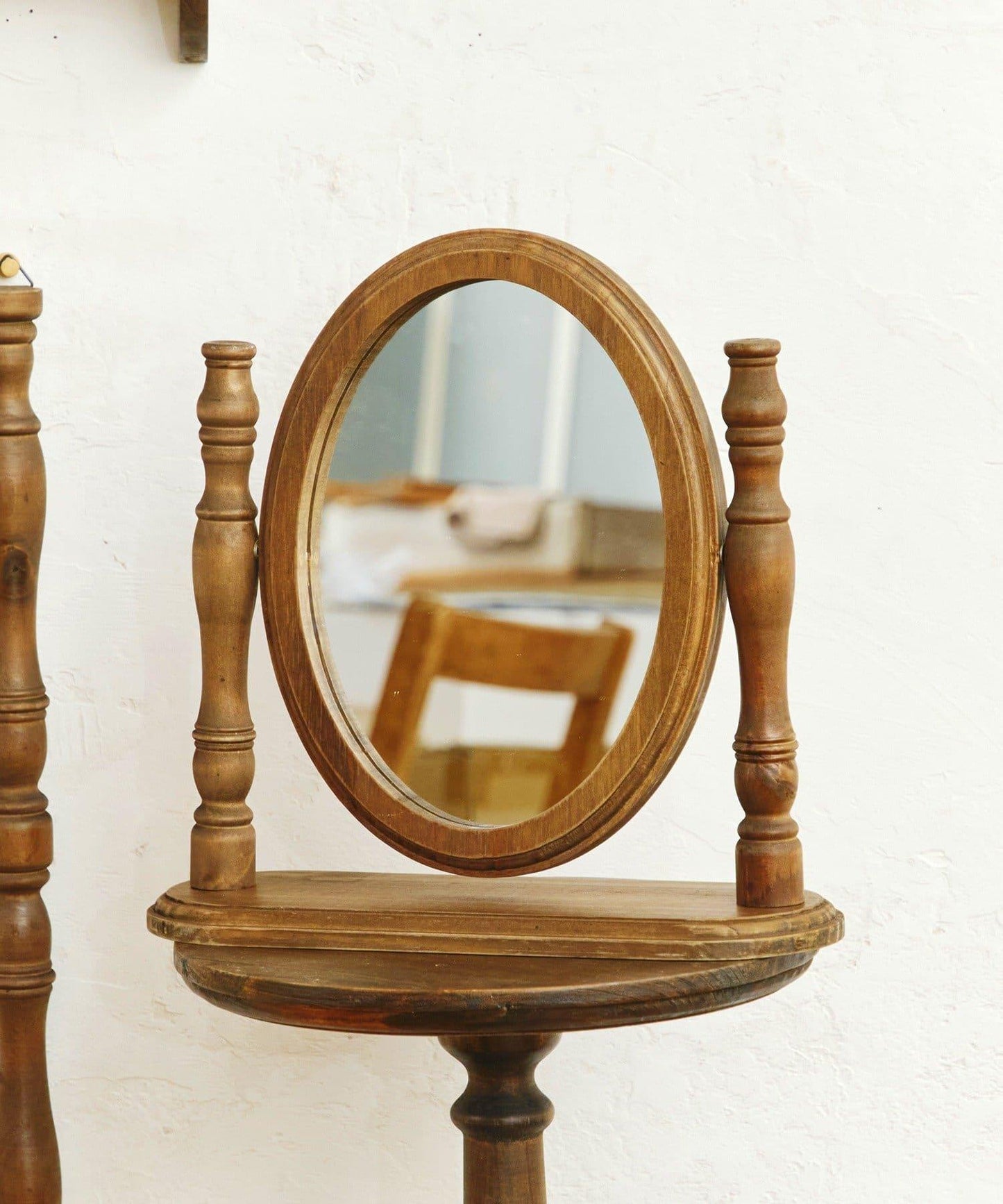 復古橢圓形臺式化妝鏡