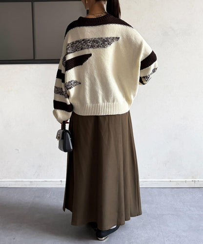 可見手柄條紋針織衫