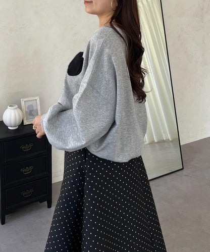 毛絨愛心圖案衛衣