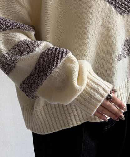可見手柄條紋針織衫