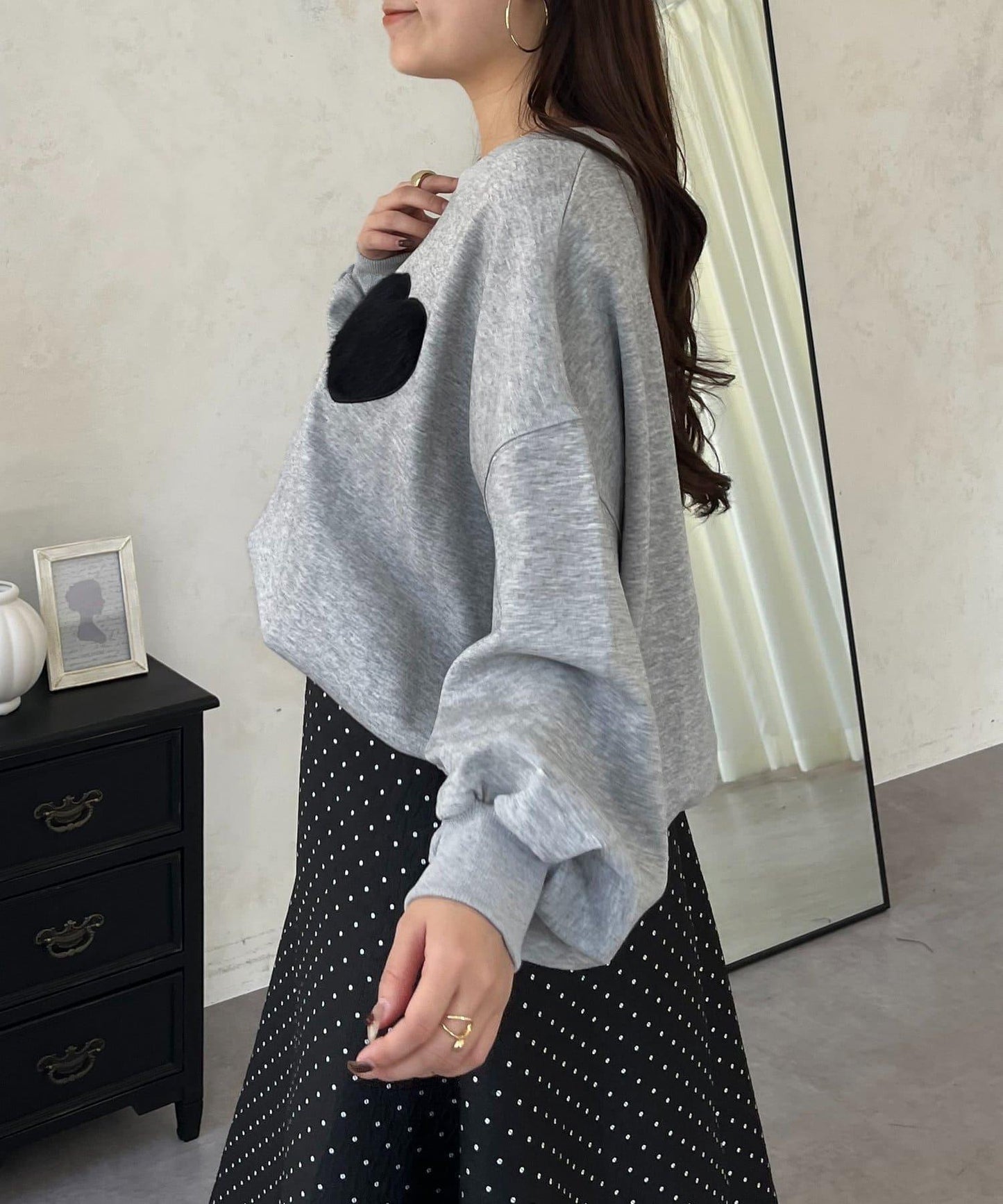 毛絨愛心圖案衛衣