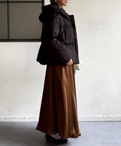 褶皺高領短款羽絨服