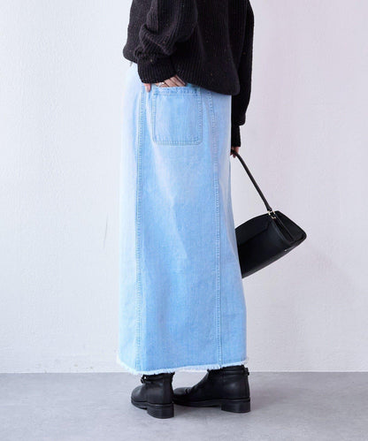 【MONN.:.(モン)】包裹式牛仔半身裙