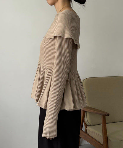 【CAPRICIEUX LE'MAGE】喇叭袖一字領針織衫