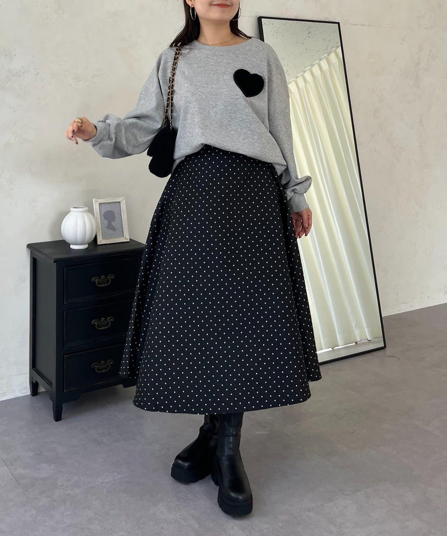 毛絨愛心圖案衛衣