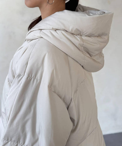 褶皺高領短款羽絨服