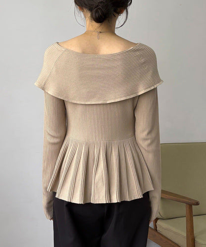 【CAPRICIEUX LE'MAGE】喇叭袖一字領針織衫