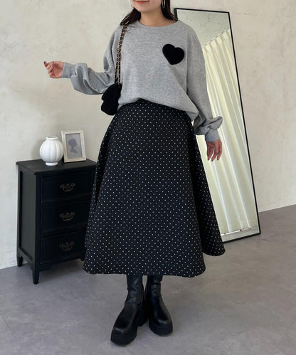 毛絨愛心圖案衛衣