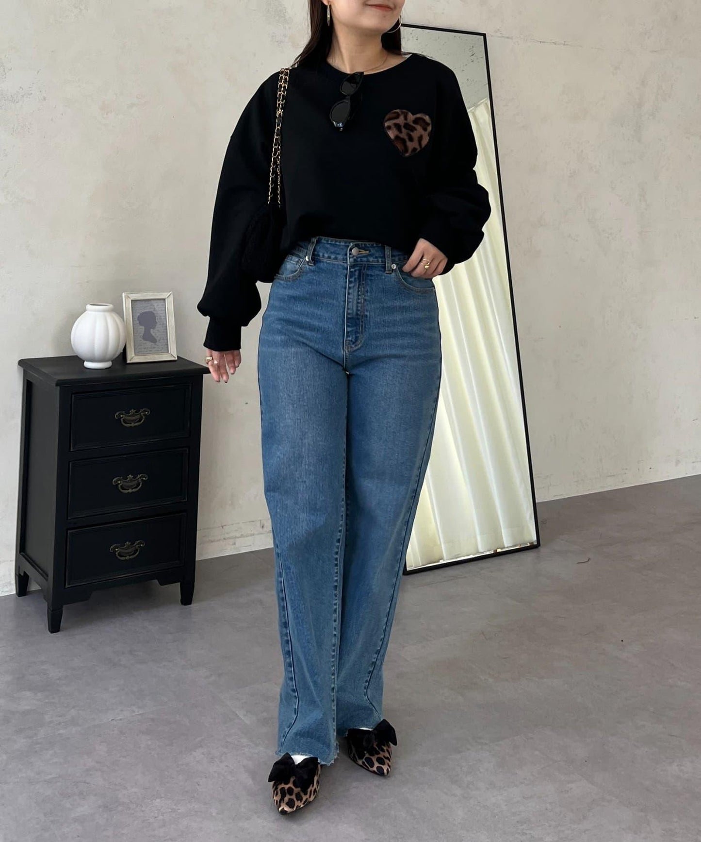 毛絨愛心圖案衛衣