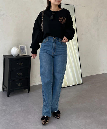 毛絨愛心圖案衛衣