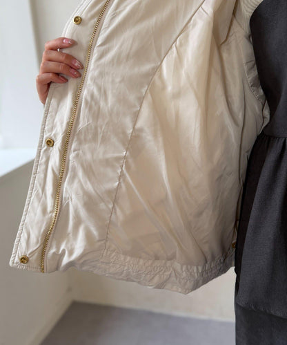 褶皺高領短款羽絨服