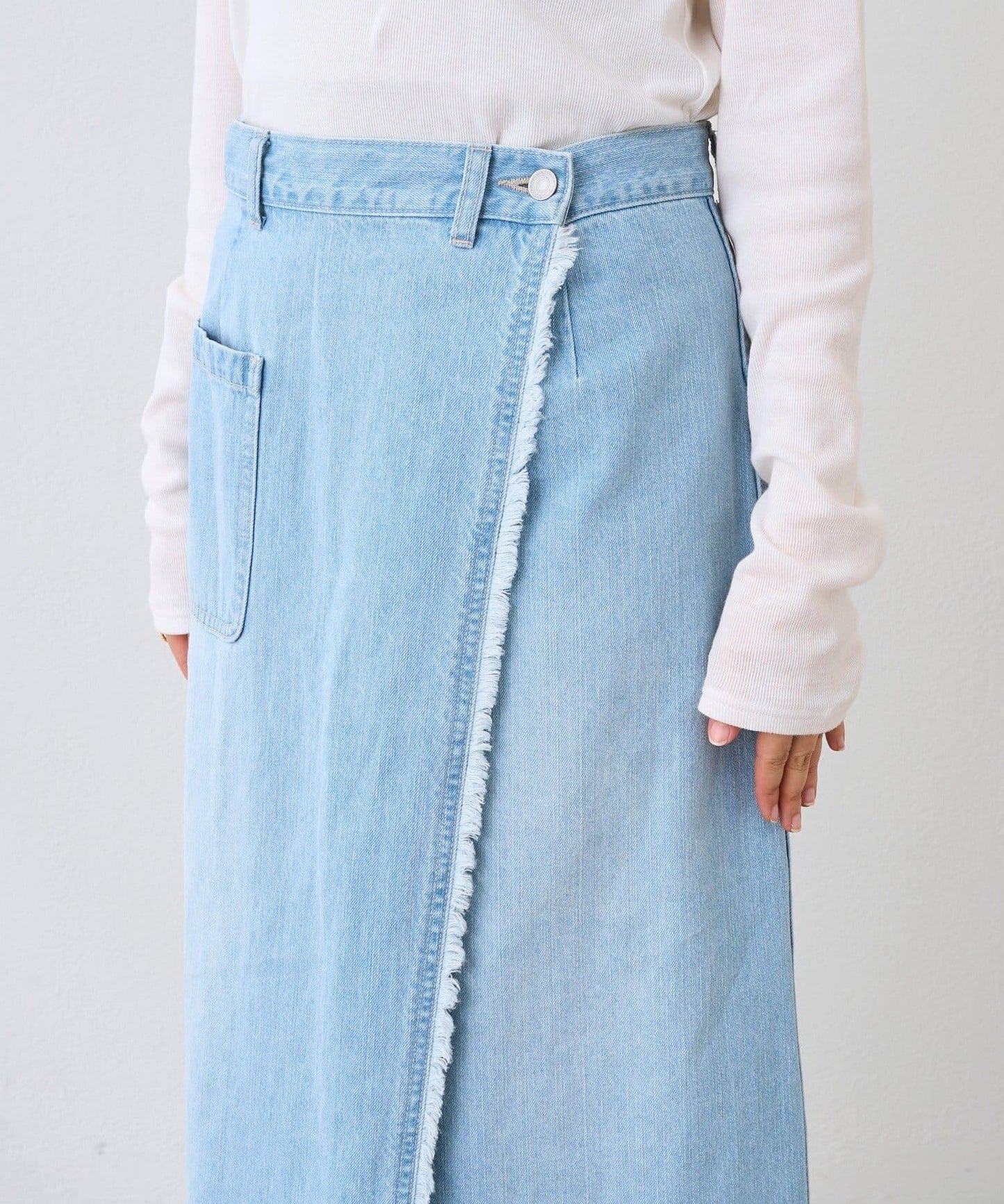 【MONN.:.(モン)】包裹式牛仔半身裙