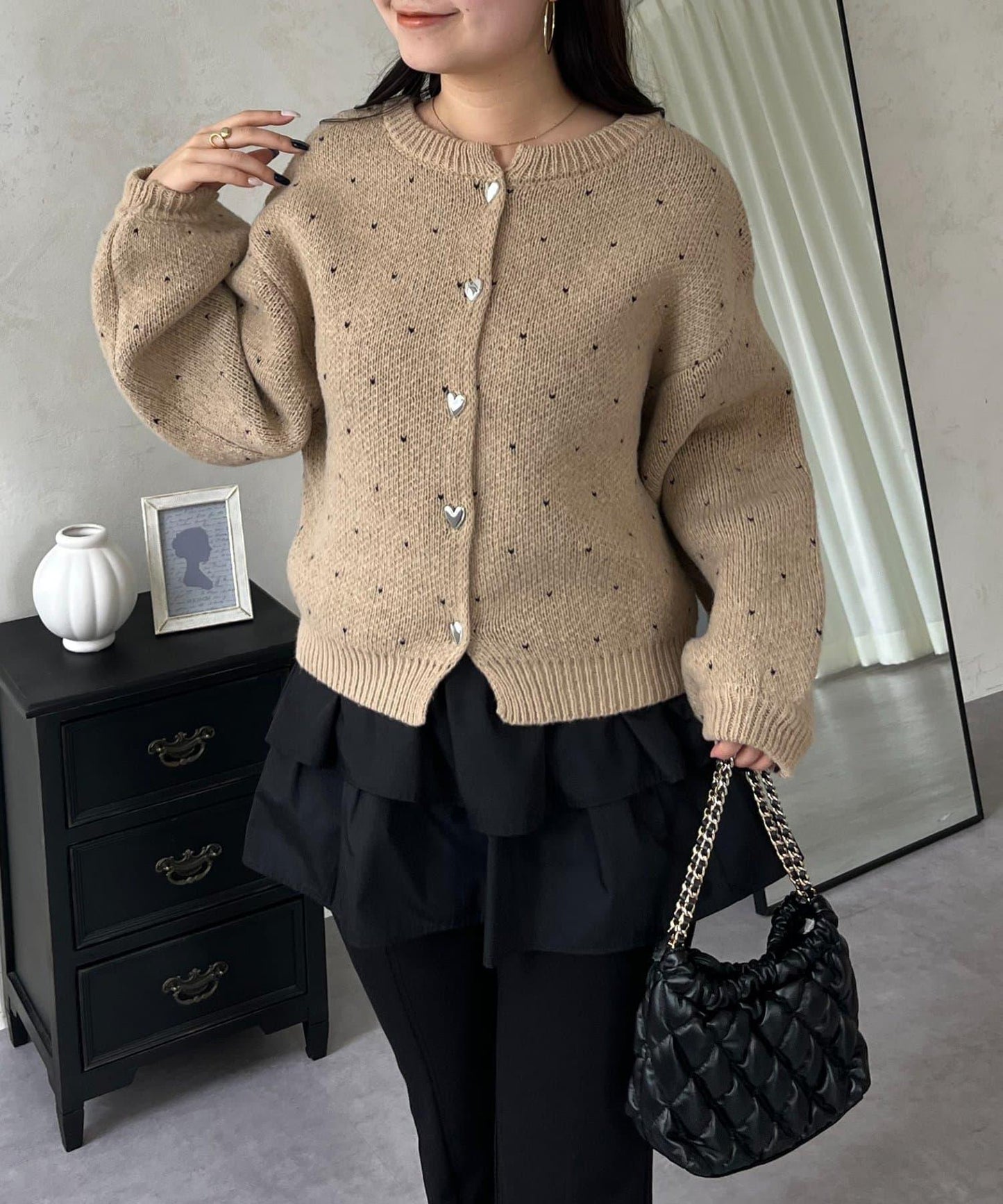 愛心紐扣迷你愛心開衫