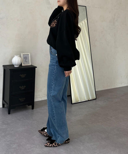 毛絨愛心圖案衛衣