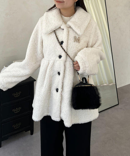 荷葉邊羊羔絨大衣