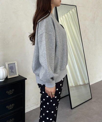 毛絨愛心圖案衛衣