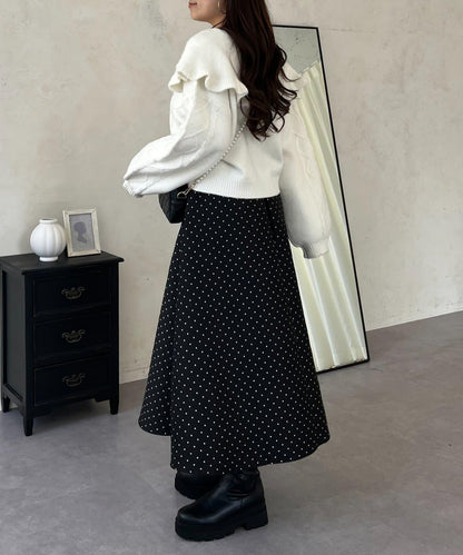 大翻領愛心圖案麻花針織開衫