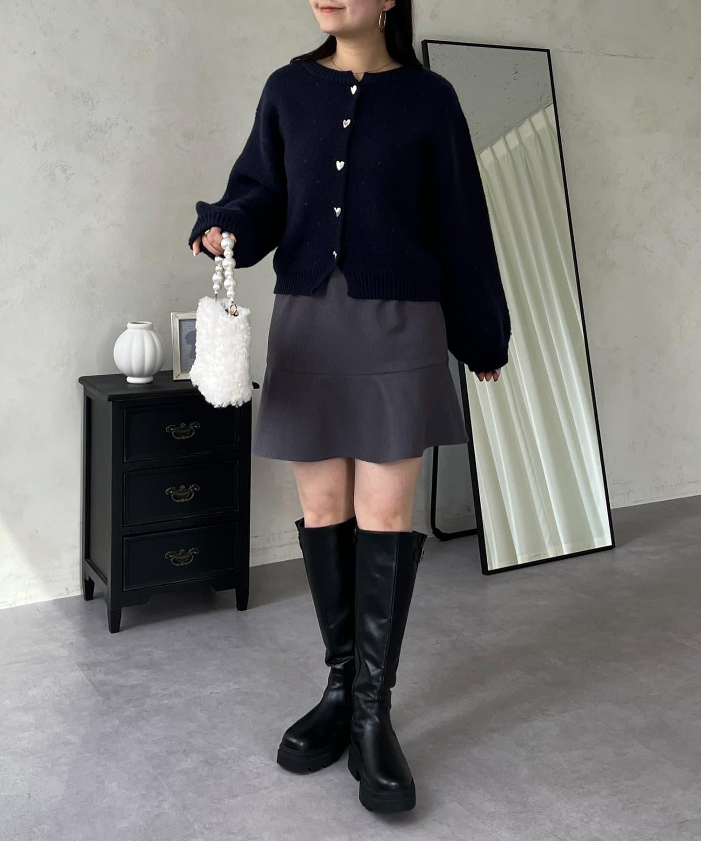 愛心紐扣迷你愛心開衫