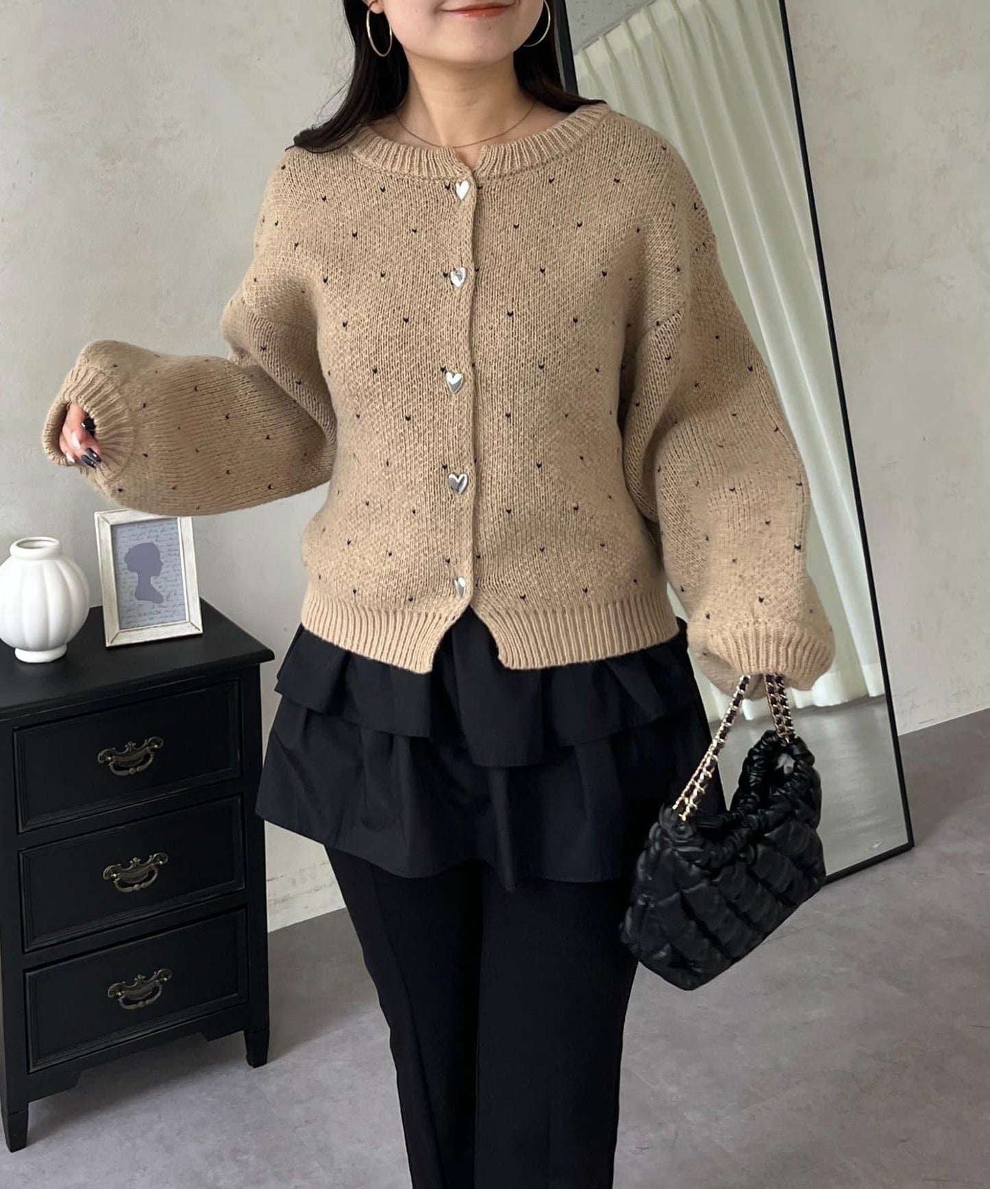 愛心紐扣迷你愛心開衫