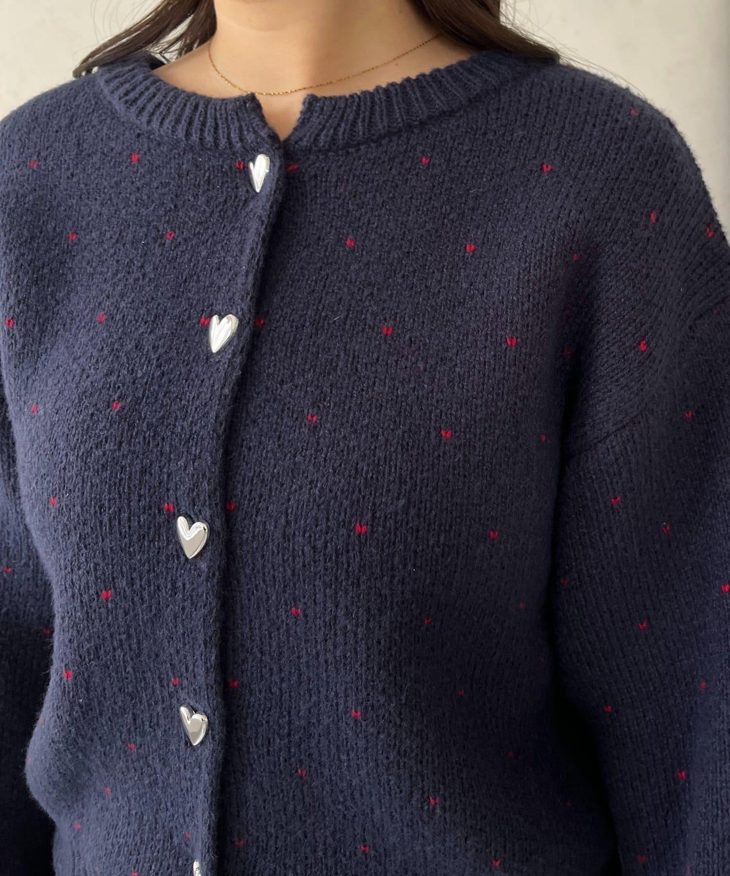 愛心紐扣迷你愛心開衫