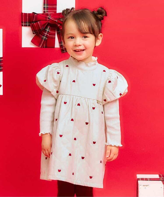 tiny bear 絎縫刺繡連衣裙