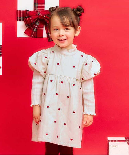 tiny bear 絎縫刺繡連衣裙