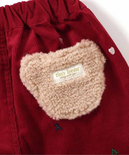 tiny bear 刺繡長褲 10分丈