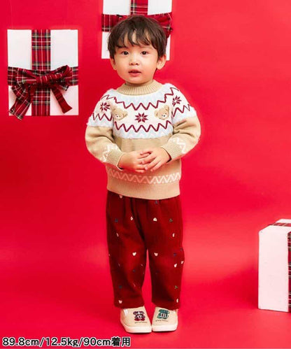 tiny bear 刺繡長褲 10分丈