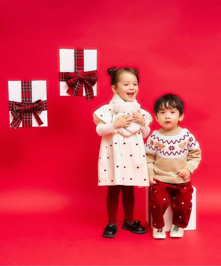 tiny bear 刺繡長褲 10分丈