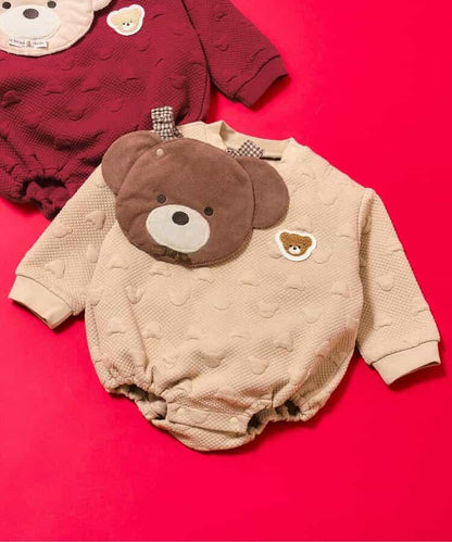 tiny bear絎縫連體衣×圍兜套裝