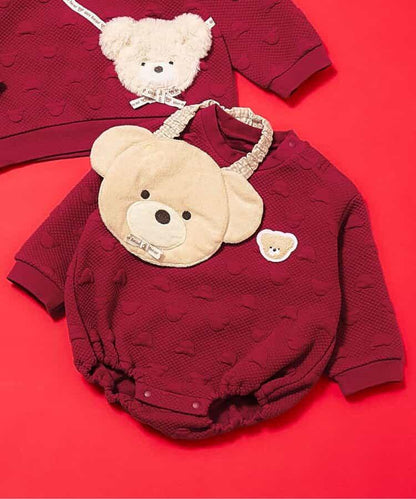 tiny bear絎縫連體衣×圍兜套裝